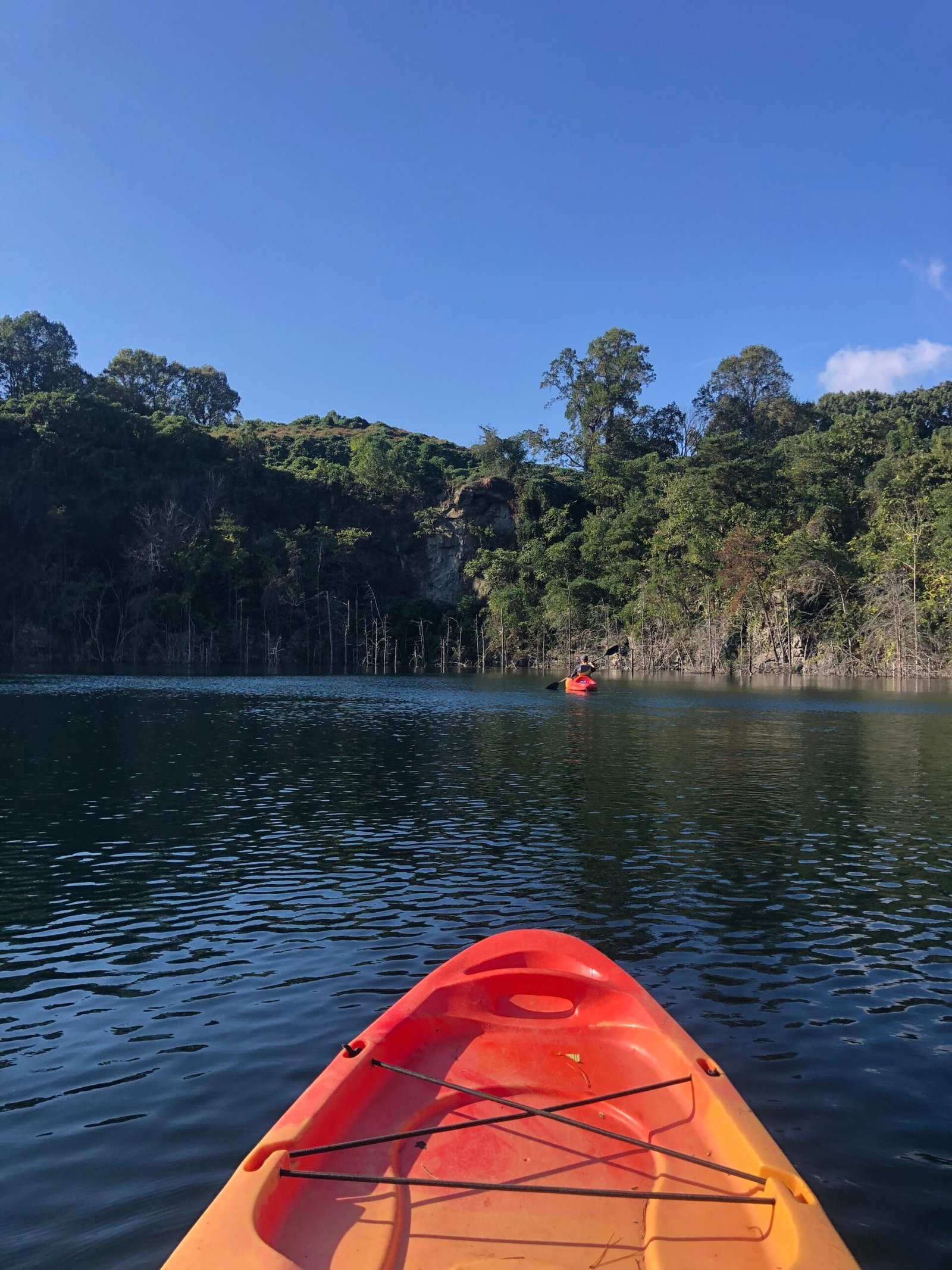 View from kayak over water